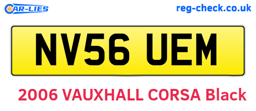 NV56UEM are the vehicle registration plates.