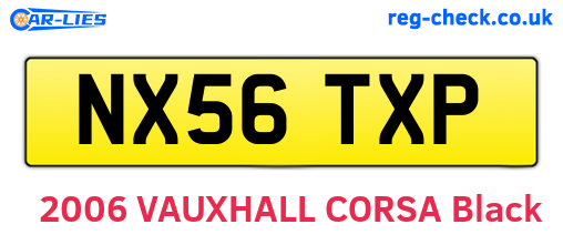 NX56TXP are the vehicle registration plates.