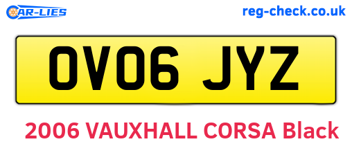 OV06JYZ are the vehicle registration plates.