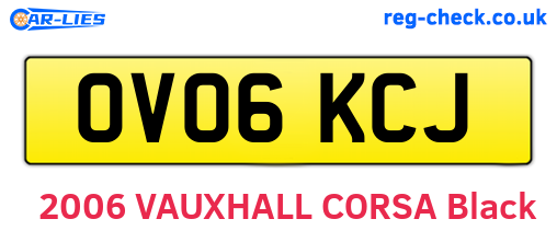 OV06KCJ are the vehicle registration plates.