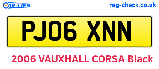 PJ06XNN are the vehicle registration plates.