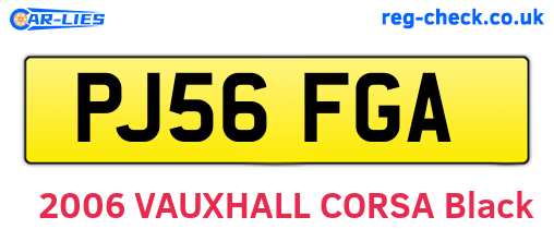 PJ56FGA are the vehicle registration plates.