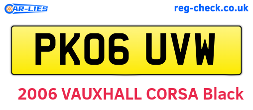 PK06UVW are the vehicle registration plates.