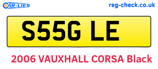 S55GLE are the vehicle registration plates.