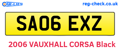 SA06EXZ are the vehicle registration plates.