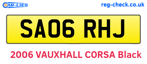 SA06RHJ are the vehicle registration plates.