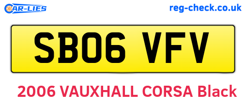 SB06VFV are the vehicle registration plates.
