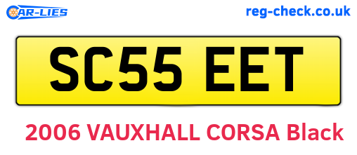 SC55EET are the vehicle registration plates.