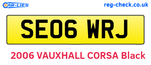 SE06WRJ are the vehicle registration plates.