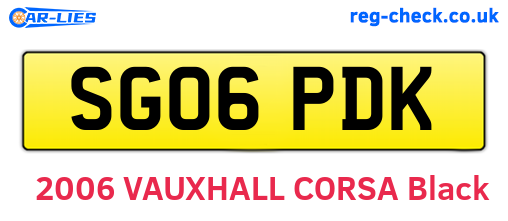 SG06PDK are the vehicle registration plates.