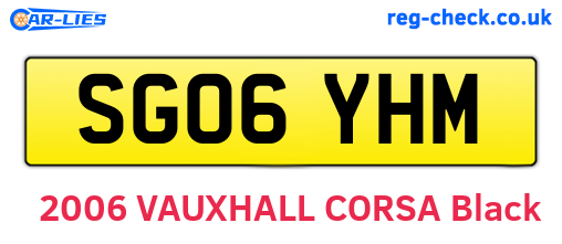 SG06YHM are the vehicle registration plates.