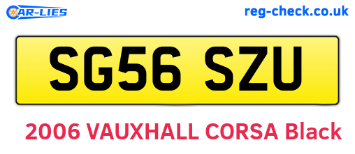 SG56SZU are the vehicle registration plates.