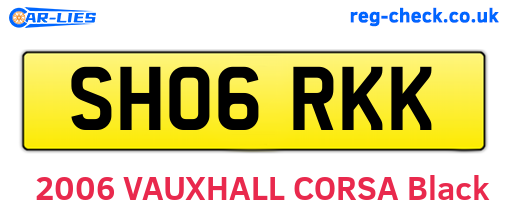 SH06RKK are the vehicle registration plates.