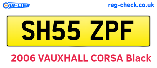 SH55ZPF are the vehicle registration plates.