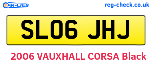 SL06JHJ are the vehicle registration plates.