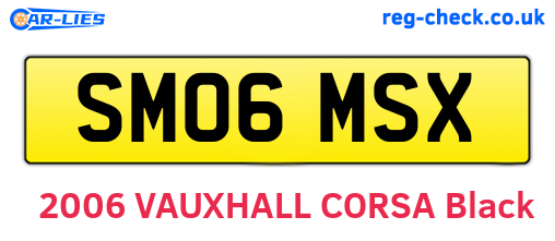 SM06MSX are the vehicle registration plates.
