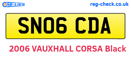 SN06CDA are the vehicle registration plates.