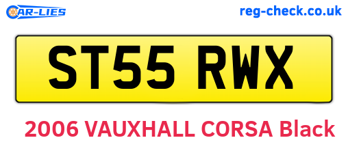 ST55RWX are the vehicle registration plates.