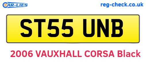 ST55UNB are the vehicle registration plates.