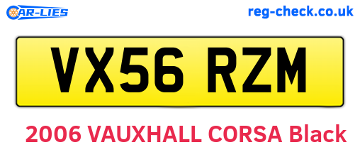VX56RZM are the vehicle registration plates.
