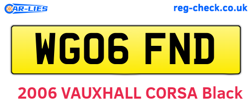 WG06FND are the vehicle registration plates.