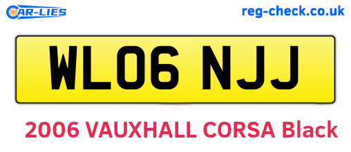 WL06NJJ are the vehicle registration plates.