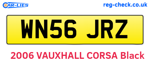 WN56JRZ are the vehicle registration plates.