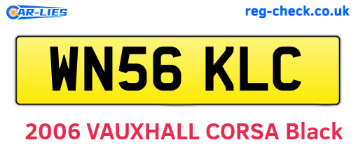WN56KLC are the vehicle registration plates.