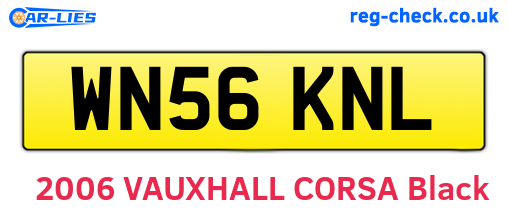 WN56KNL are the vehicle registration plates.