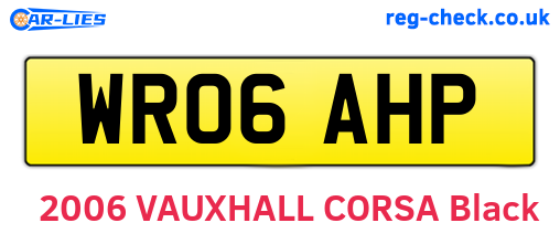 WR06AHP are the vehicle registration plates.