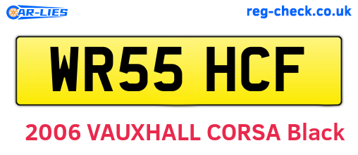 WR55HCF are the vehicle registration plates.