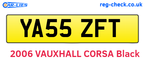 YA55ZFT are the vehicle registration plates.