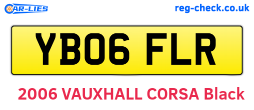 YB06FLR are the vehicle registration plates.
