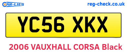 YC56XKX are the vehicle registration plates.