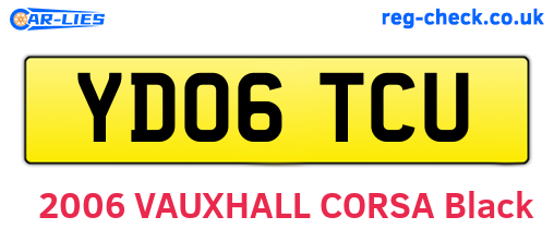 YD06TCU are the vehicle registration plates.