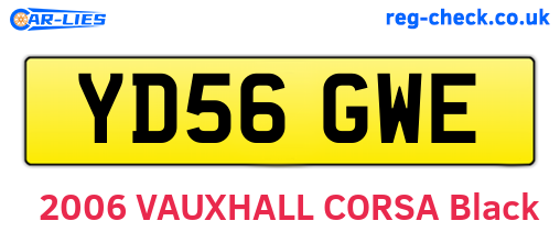 YD56GWE are the vehicle registration plates.