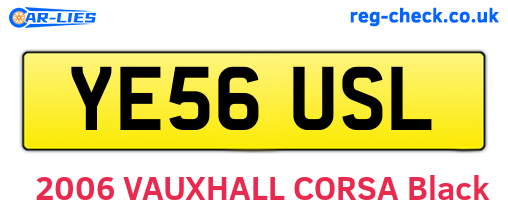 YE56USL are the vehicle registration plates.
