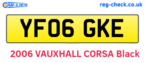 YF06GKE are the vehicle registration plates.