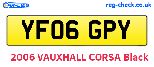 YF06GPY are the vehicle registration plates.