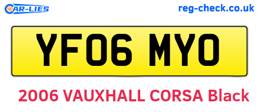 YF06MYO are the vehicle registration plates.