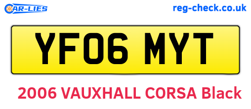 YF06MYT are the vehicle registration plates.