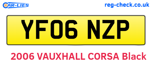 YF06NZP are the vehicle registration plates.