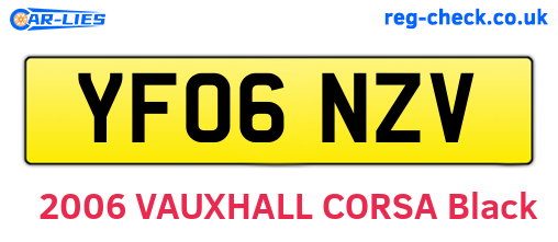 YF06NZV are the vehicle registration plates.