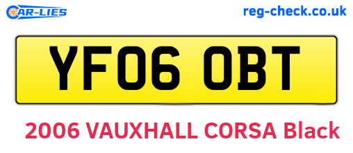 YF06OBT are the vehicle registration plates.