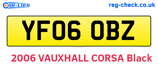 YF06OBZ are the vehicle registration plates.