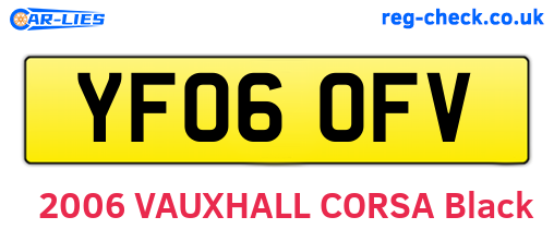 YF06OFV are the vehicle registration plates.