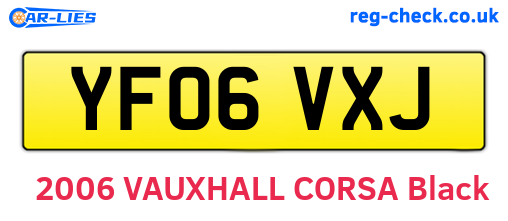 YF06VXJ are the vehicle registration plates.