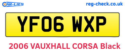 YF06WXP are the vehicle registration plates.