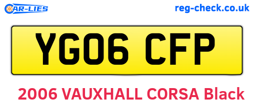 YG06CFP are the vehicle registration plates.