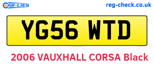 YG56WTD are the vehicle registration plates.